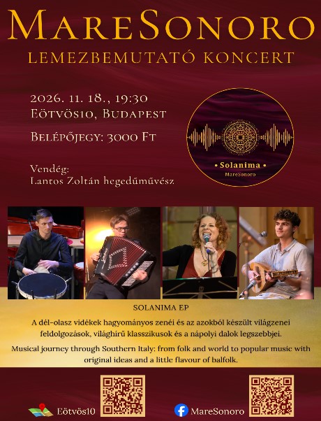 MareSonoro: dél-olasz dallamok balfolk lüktetéssel – lemezbemutató az Eötvös10-ben